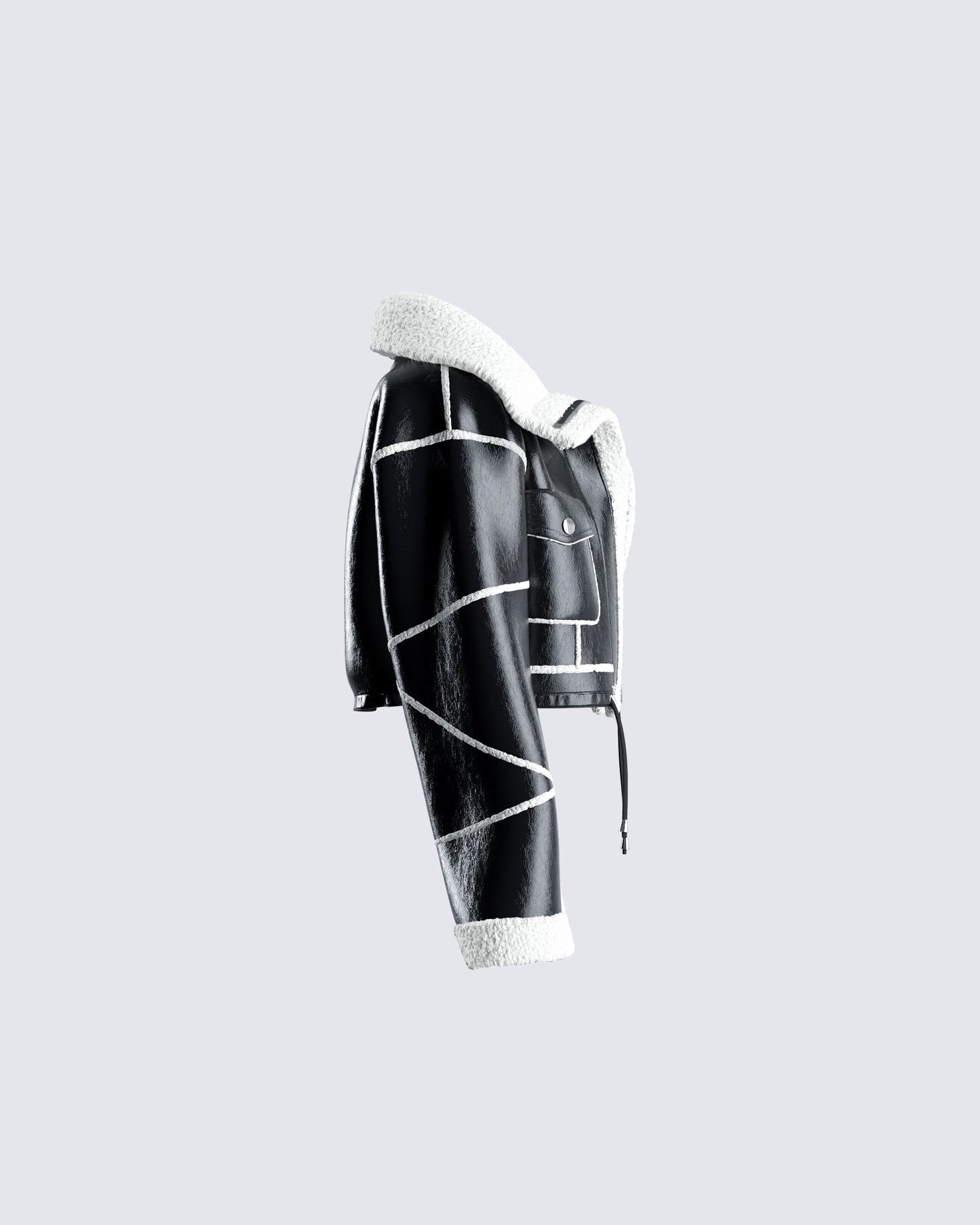 Coralie Black Sherpa Bonded Jacket