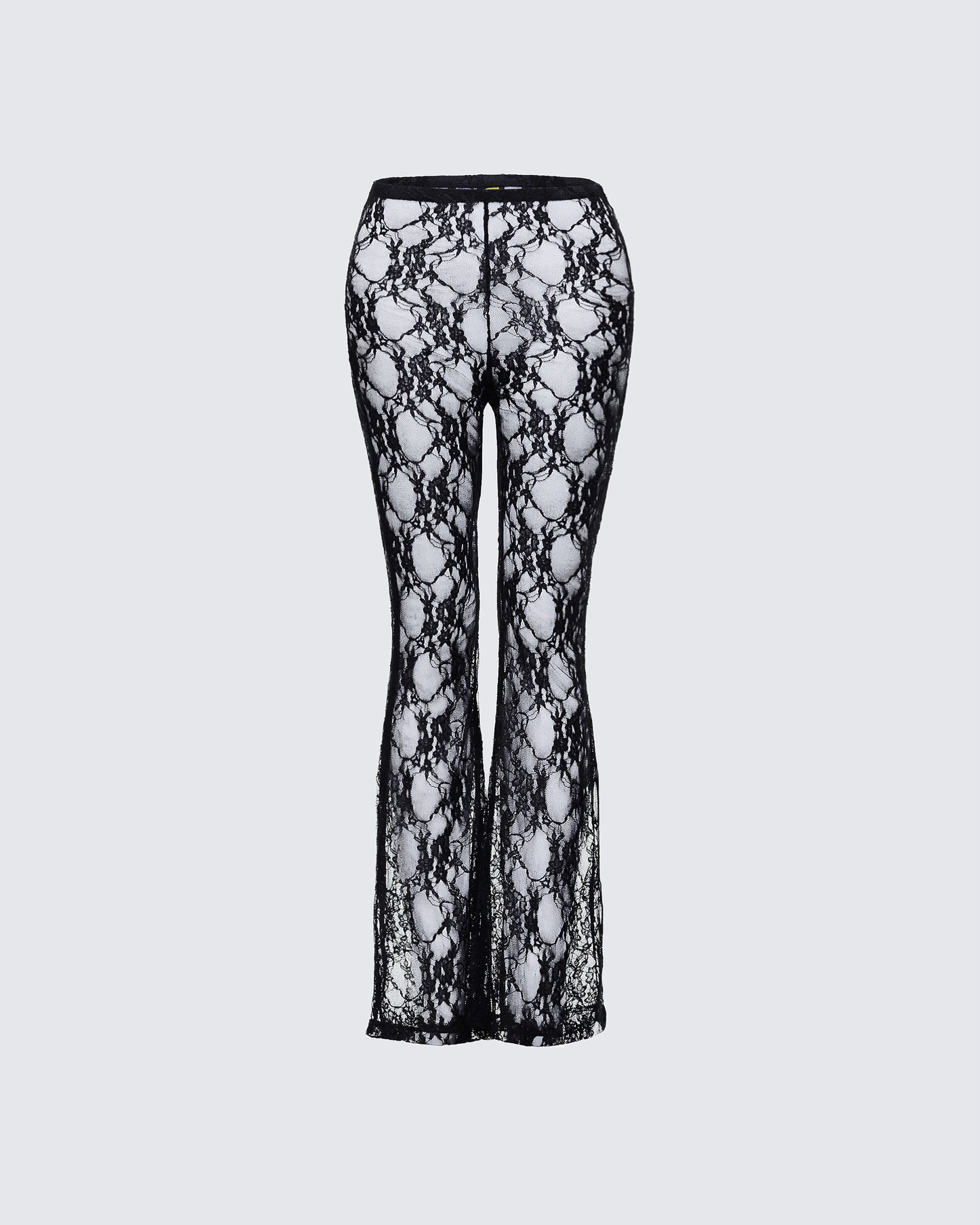 Arantza Black Lace Flared High Waisted Legging product front