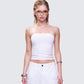 Aaliyah White Jersey Tube Top model front