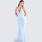 Dana Baby Blue Beaded Maxi Dress