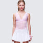 Hyacinth Pink Floral Bow Detail Top model front