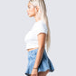 Solah White Jersey Graphic Top