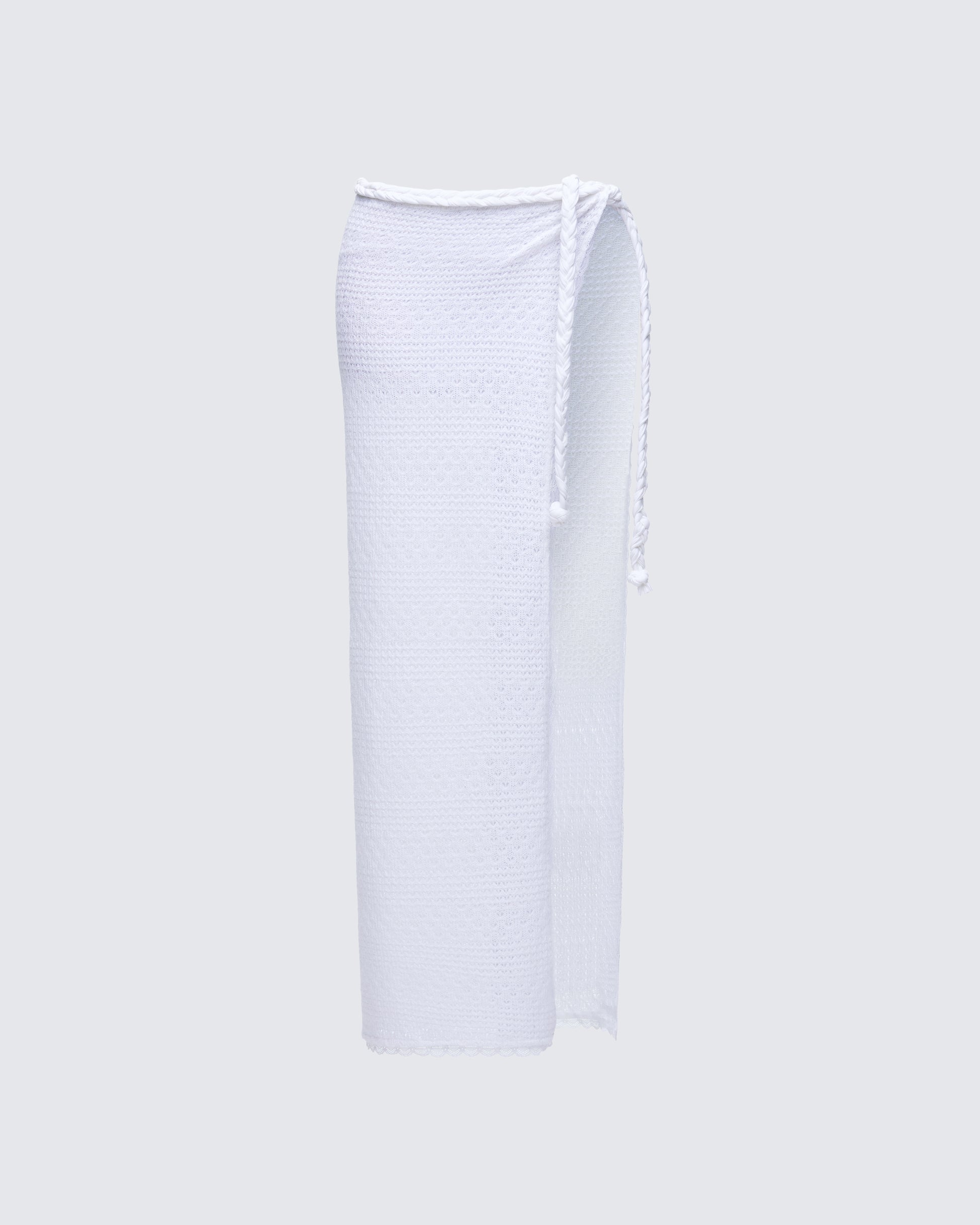 Azra Ivory Braid Waist Maxi Skirt product front