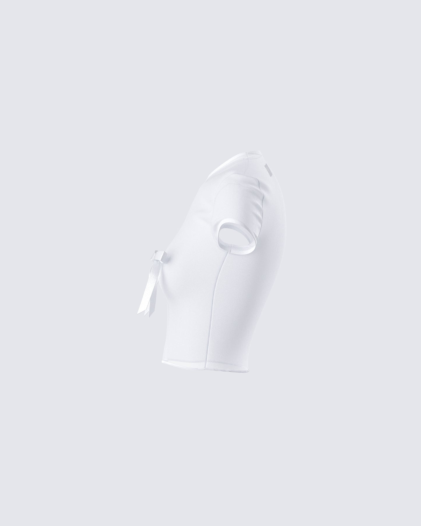 Isha White Bow Trim Baby Doll Tee