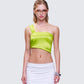 Marena Green Cropped Top model front