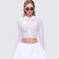 Eunji White Lace Blouse Top model front
