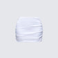 Saranna White Satin Micro Mini Skirt product front