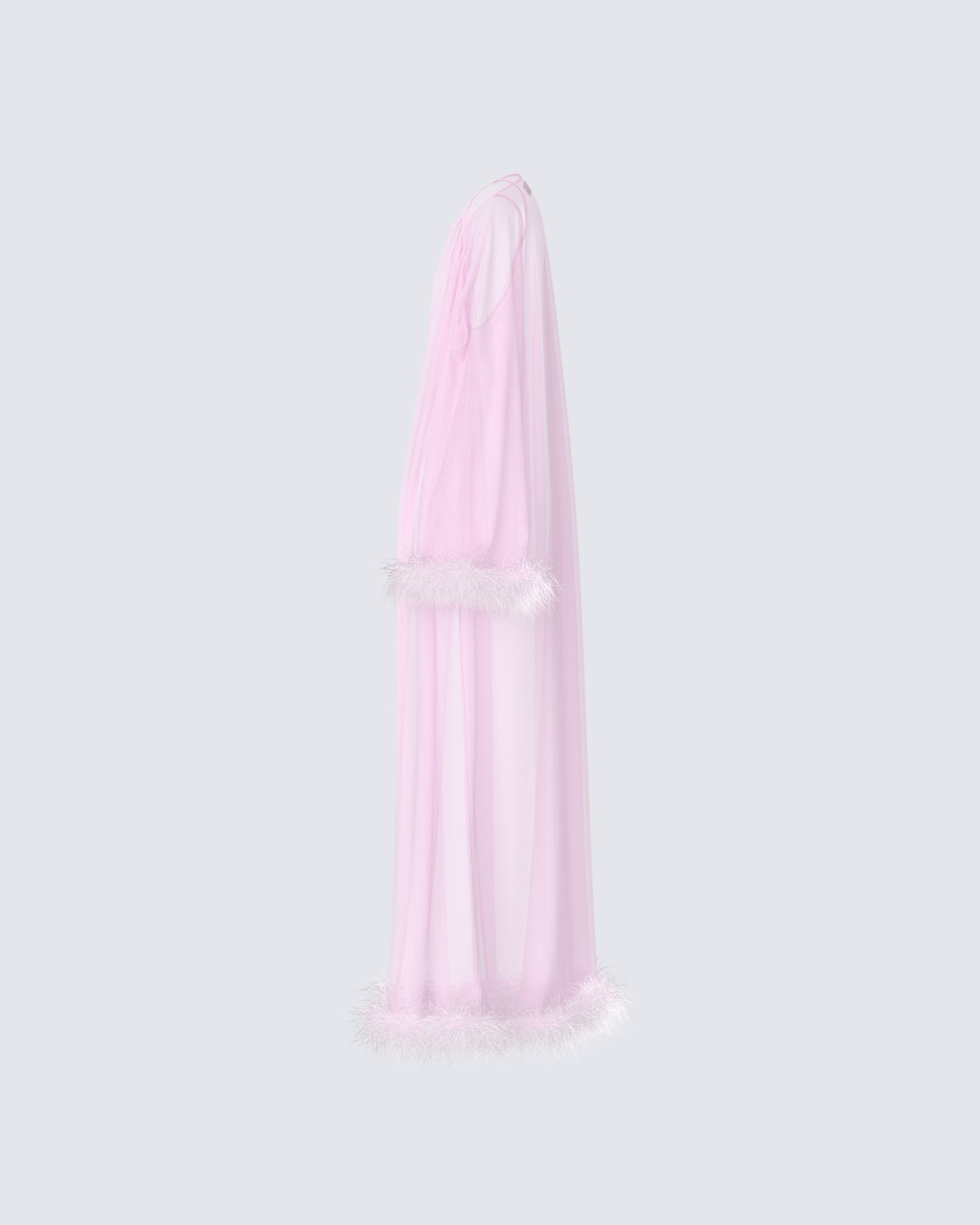 Maris Pink Feather Trim Robe