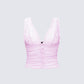 Hyacinth Pink Floral Bow Detail Top product front