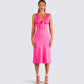 Calliope Hot Pink Midi Dress model front