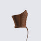 Bette Brown Lace Up Top