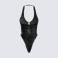 Raquel Black Animal Print Bodysuit