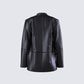 Nika Black Vegan Leather Blazer