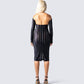Meritt Black Stripe Midi Dress