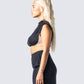 Whitney Black Shimmer Crop Top
