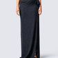 Whitney Black Shimmer Maxi Skirt model front