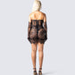 Devyn Black Lace Dress & Gloves