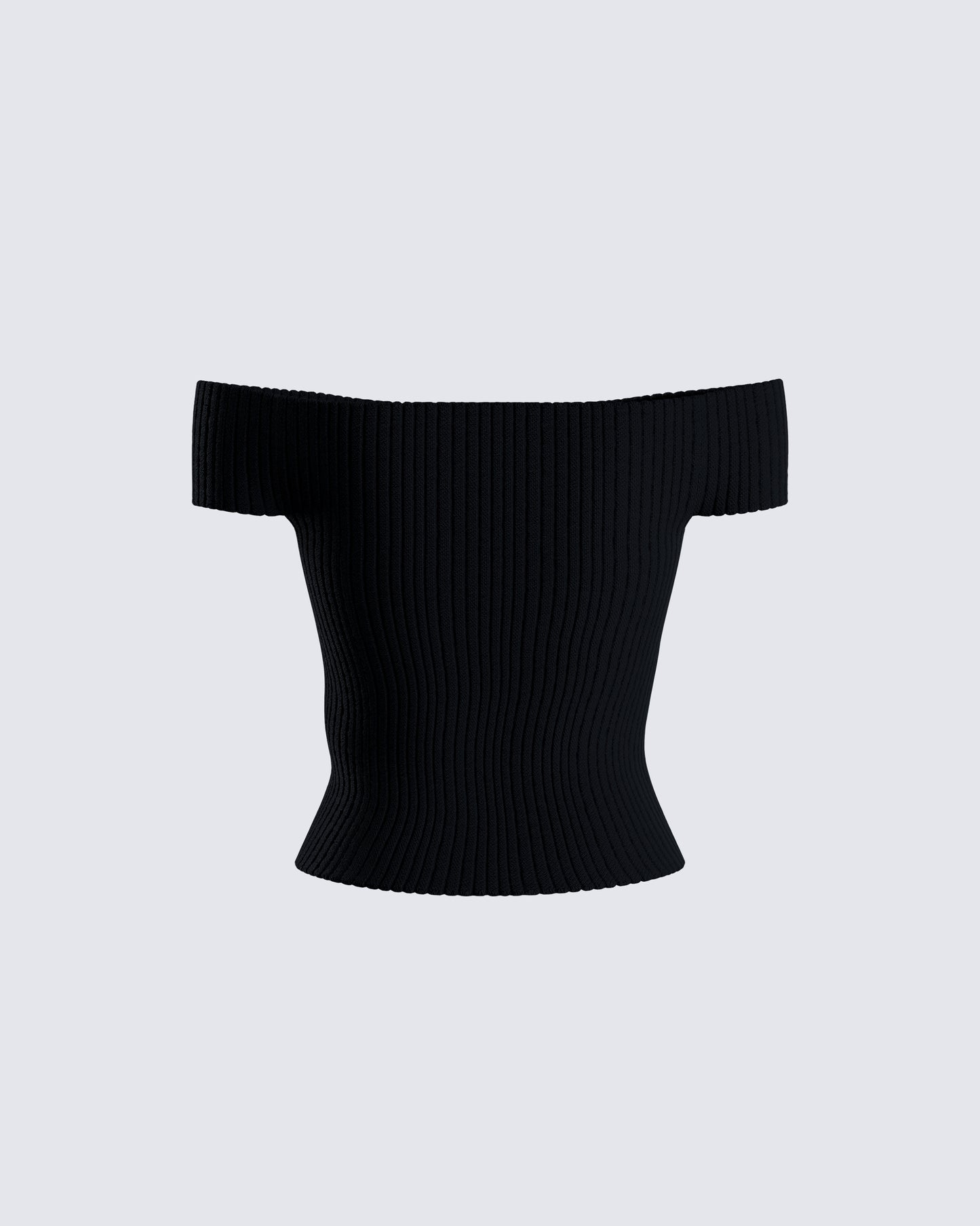 Crissle Black Rib Off Shoulder Top