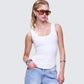 Naia White Tilted Hem Tank Top