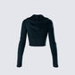 Alyssa Black Knit Cropped Jacket