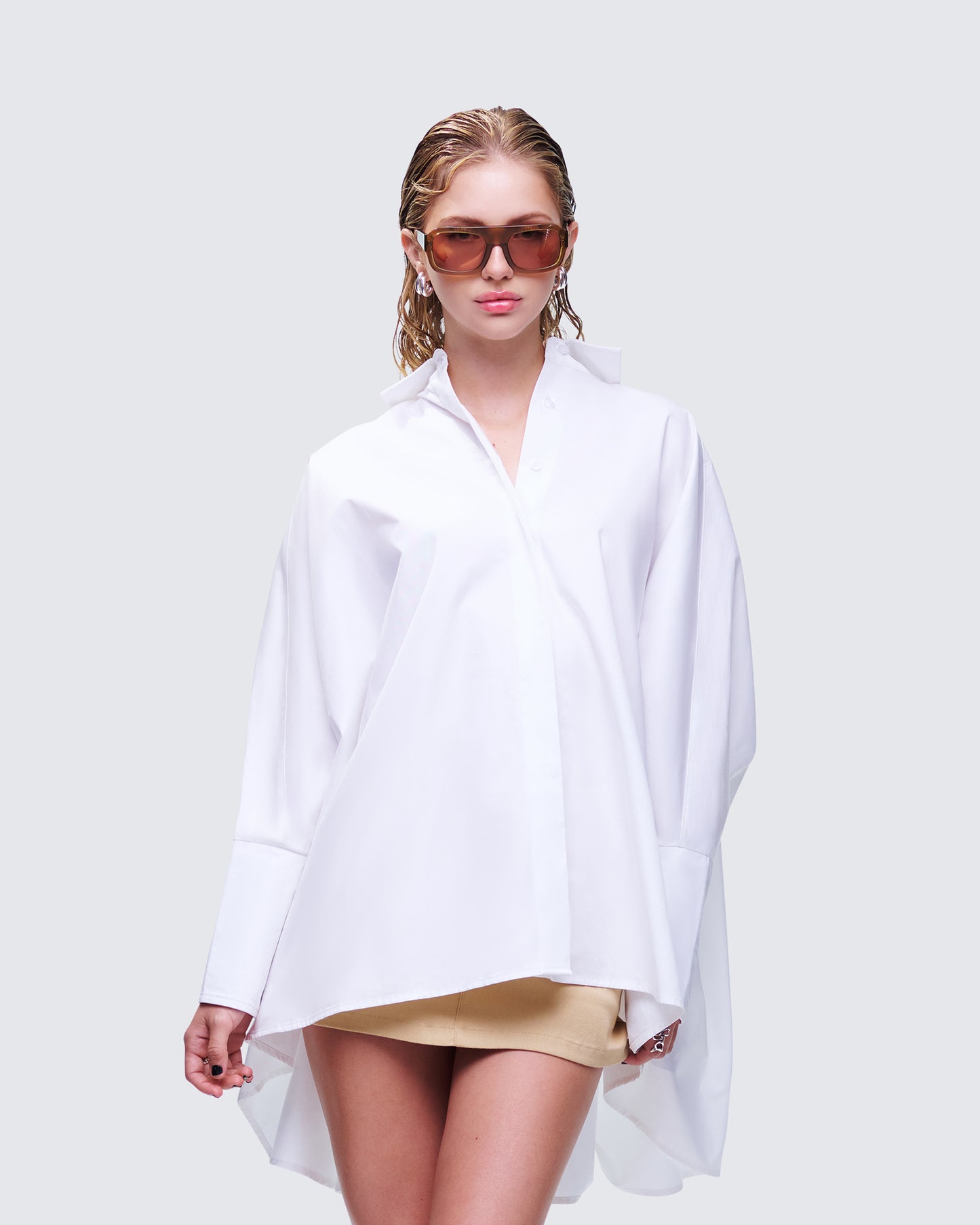 Hesper White Box Cut Shirt