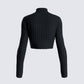 Travis Black Sweater Knit Top