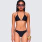 Halsey Black Triangle Bikini Top model front