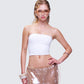 Reese White Jersey Strapless Top