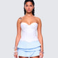 Dory White Satin Corset Top model front