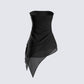 Narelle Black Mesh Ruffle Top