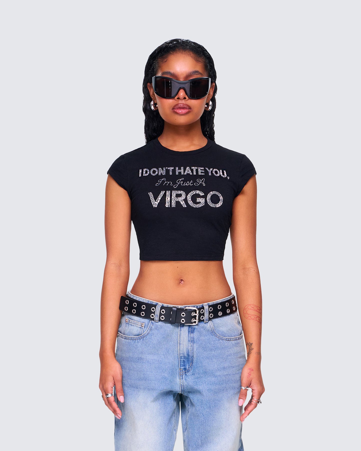 Macie Black Virgo Graphic Top product front