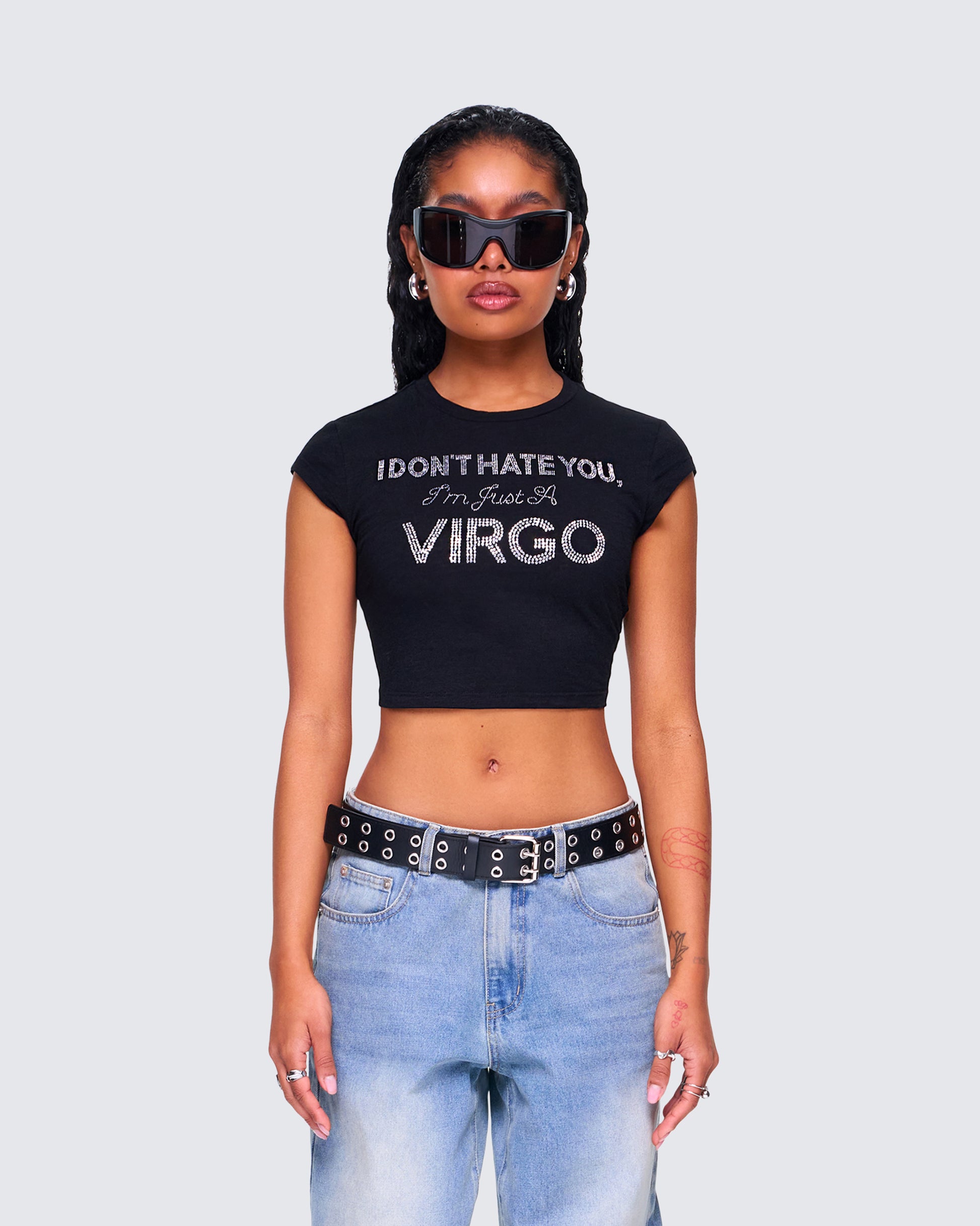 Macie Black Virgo Graphic Top product front