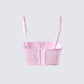 Olivia Pink Flower Corset Top