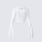 Juliet White Lace Ruffle Top