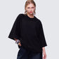 Mabelle Black Oversized Raglan Top