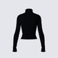 Laurie Black Asymmetrical Rib Top