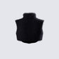 Ara Black Fuzzy Turtleneck Crop Top