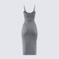 Ilana Grey Rib Sweater Dress