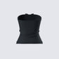 Aloa Black Bow Jersey Tube Top