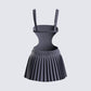 Samus Grey Pinstripe Mini Dress