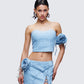 Delores Blue Denim Arm Corsage