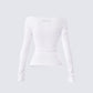 Leslie White Off Shoulder Top