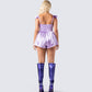 Nett Lavender Satin Ruffle Romper