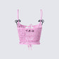 Halsey Pink Lace Tie Front Top