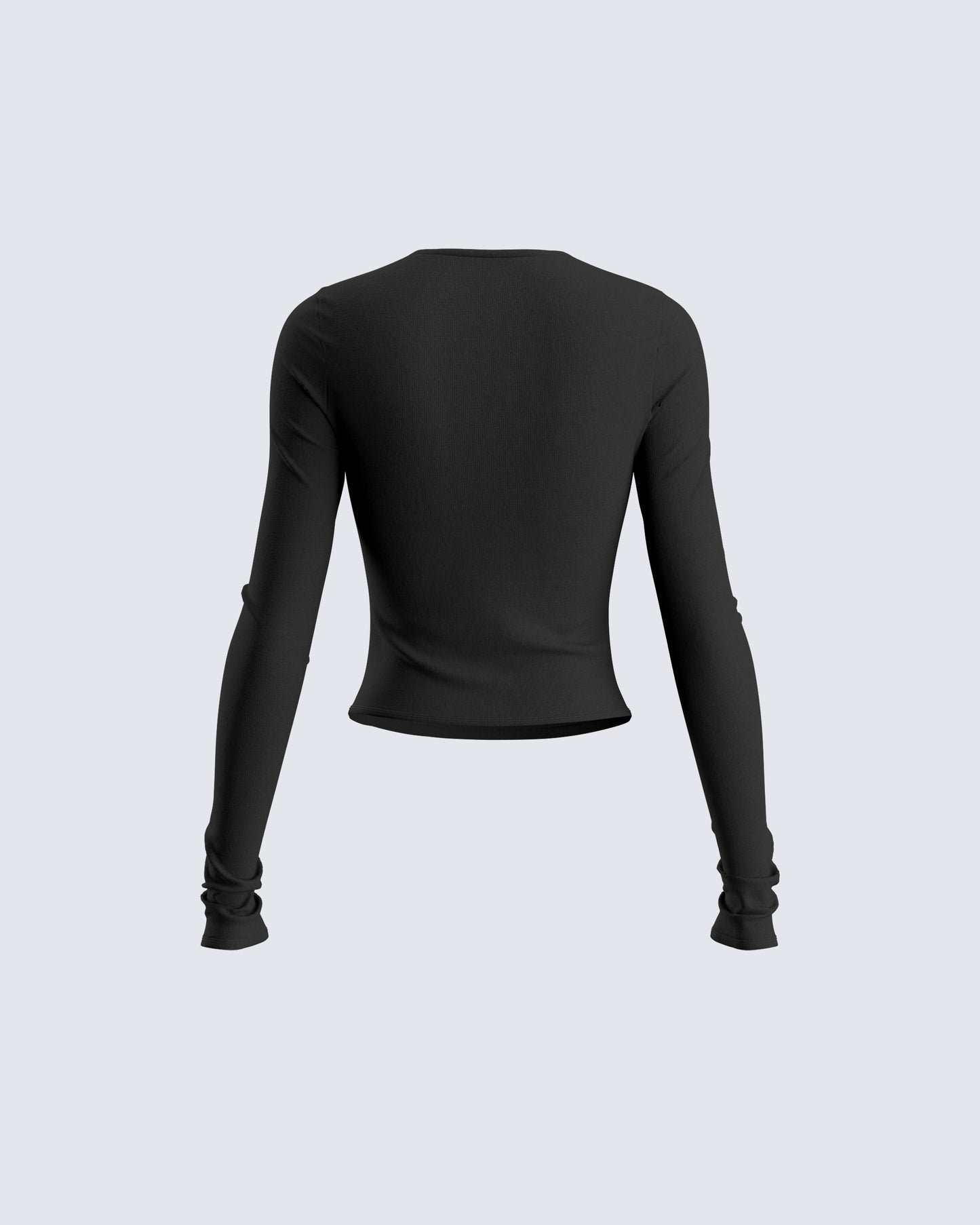 Vivi Black Jersey Long Sleeve Top