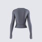 Vivi Grey Jersey Long Sleeve Top
