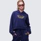 Kamilah Blue Acid Wash Hooded Sweater