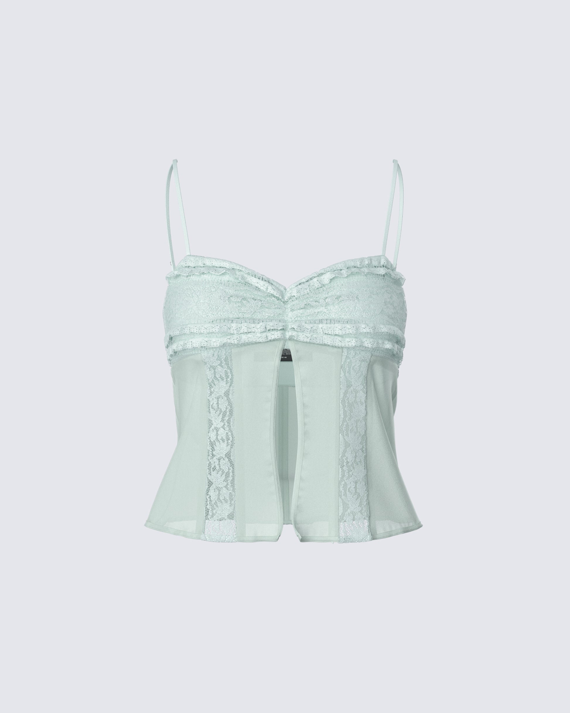 Ursuline Sage Ruffle Trim Cami Top product front