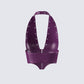 Nia Purple Vegan Leather Halter Top