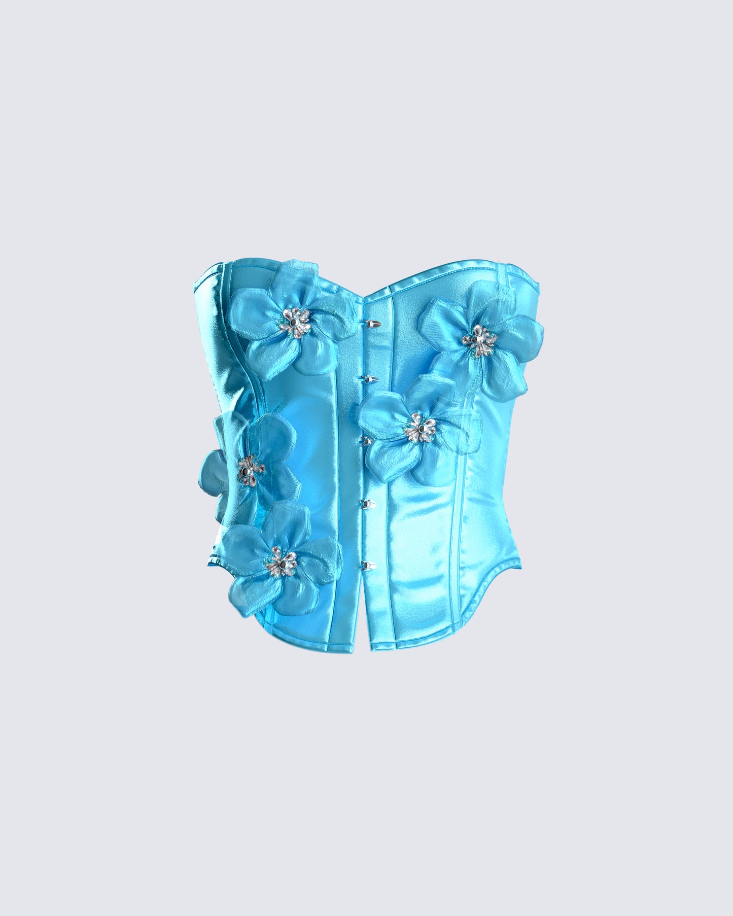 River Blue Flower Corset Top 3d product front